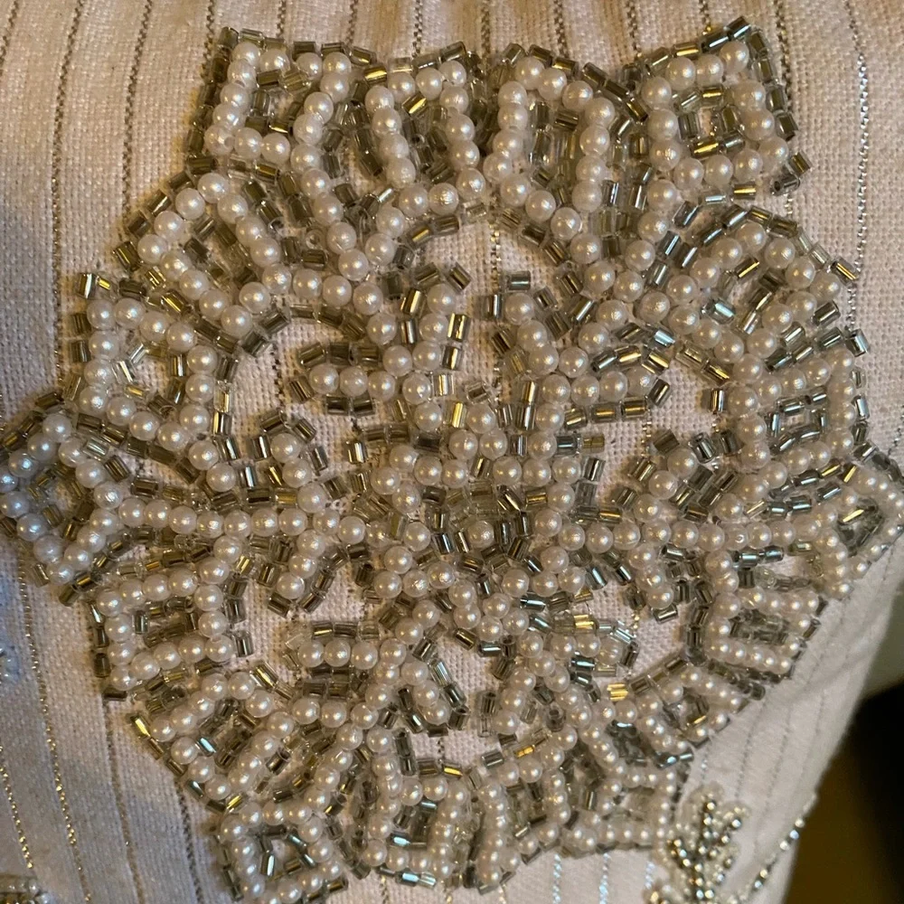David Tutera Elegant Beaded Embellished Pillow